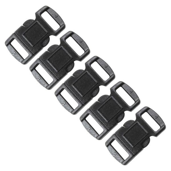 5 X Contoured Fastex Buckles ideal for Single Stitch Paracord Bracelets (10mm webbing)