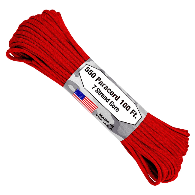 550 Paracord US Made GSA Compliant - Safety Red