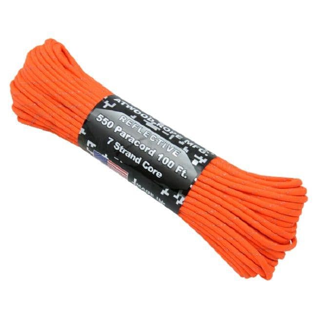 550 Reflective Paracord - 7 Strand Core - Made in the USA - Orange
