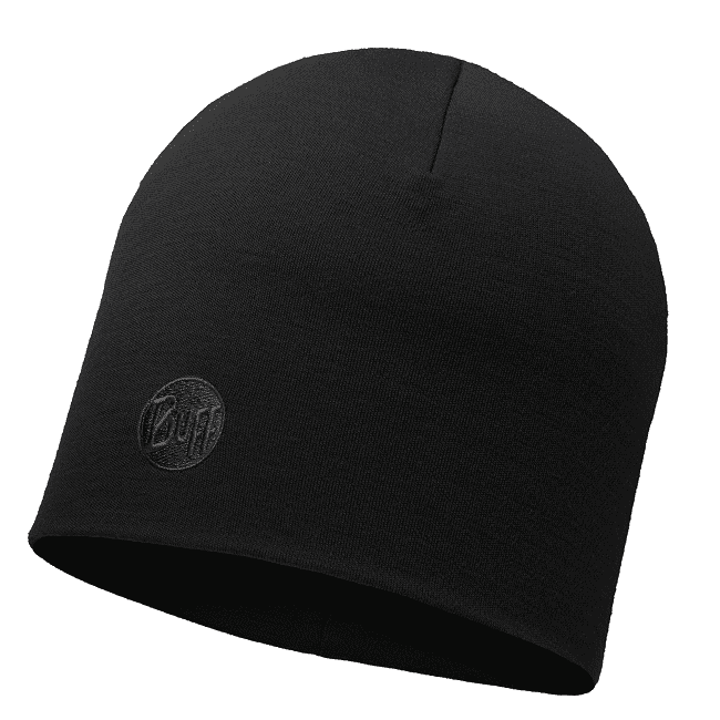 Buff Merino Wool Single Layer Hat - Black