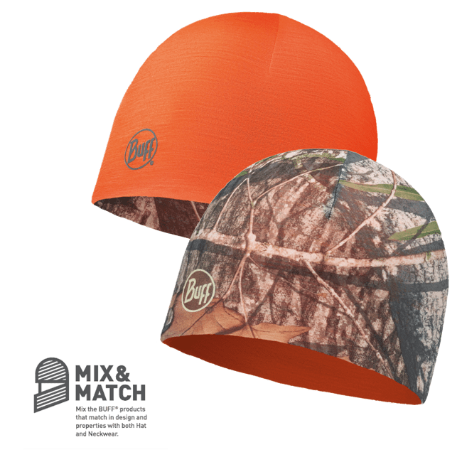 Buff Microfibre Reversible Hat - Mossy Oak/Orange