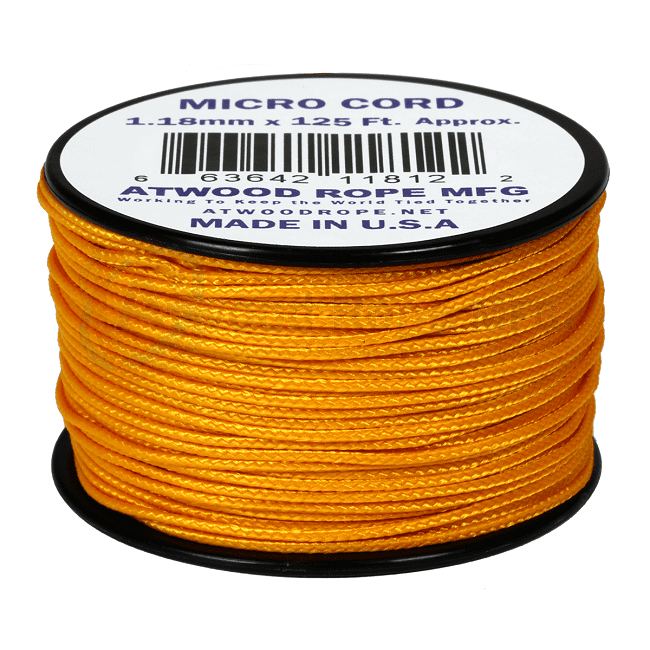 Micro Cord - 1.18mm Micro Paracord - 125ft - Air Force Gold