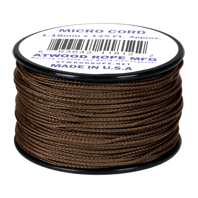 Micro Cord - 1.18mm Micro Paracord - 125ft - Brown