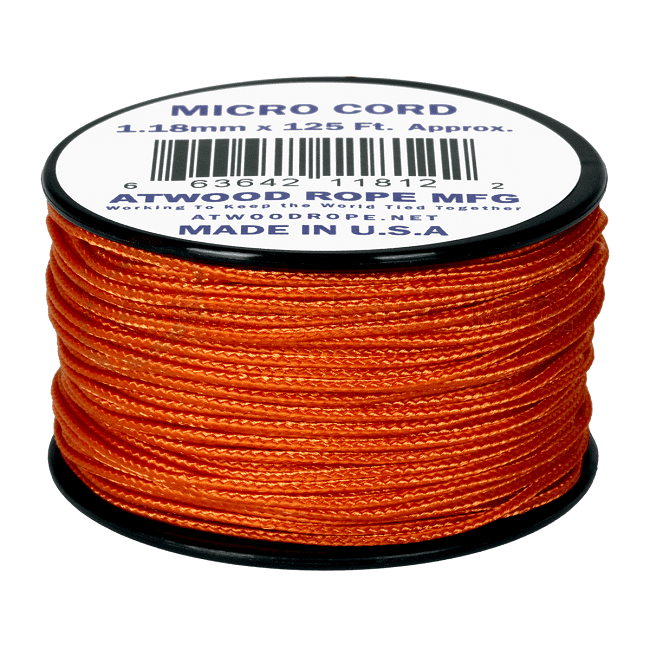 Micro Cord - 1.18mm Micro Paracord Various colours- 125 Feet Reel