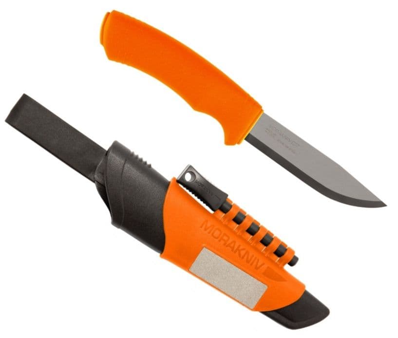 Mora Bushcraft Survival Knife - Orange Heavy Duty Variant