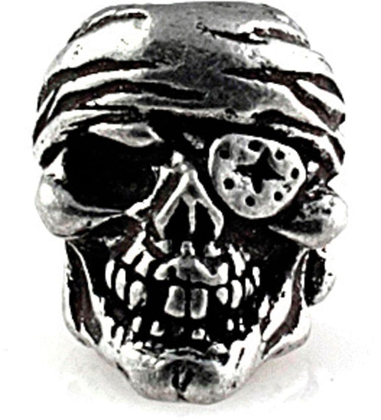 One Eyed Jack Pewter Skull Bead