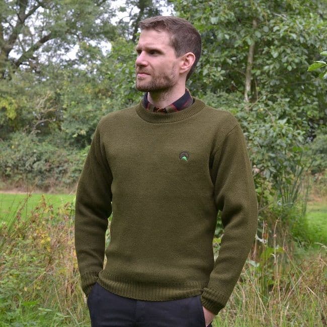 Ridgeline Round Neck Sweater - Khaki Green