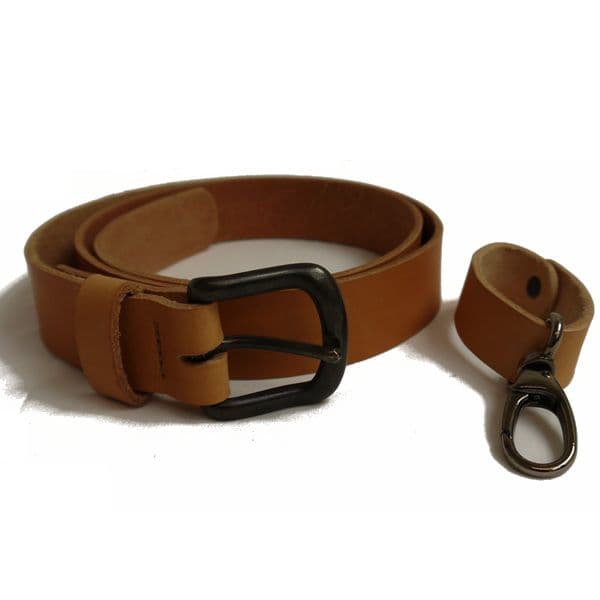 Six Magpies Leather Belt with additional Equipment Loop - British Tan