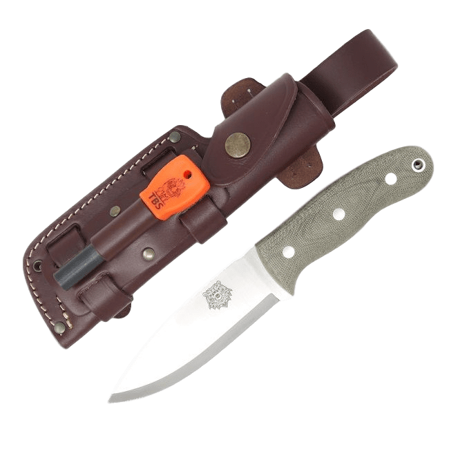TBS Grizzly Bushcraft Survival Knife - Military Model - Firesteel Edition