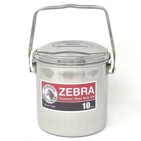 Zebra Billy Can Stainless Steel 10cm - Auto Lock Lid