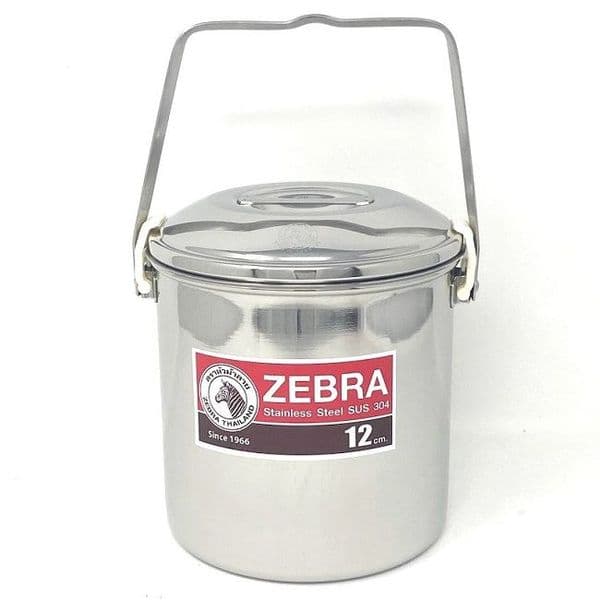 Zebra Billy Can Stainless Steel 12cm - Auto Lock Lid