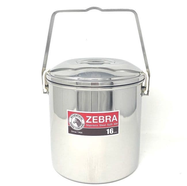 Zebra Stainless Steel 16cm Billy Can Tin - Auto Lock Lid