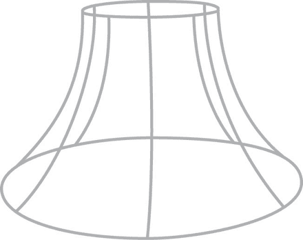 10"  Bowed Empire Lampshade Frame with R/G Fitting