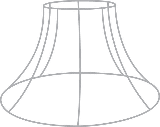 20"  Bowed Empire Lampshade Frame with Duplex Shade Ring