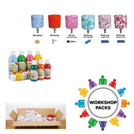 20cm - Make and Paint Lampshade Group Making / Workshop Pack - 50 units
