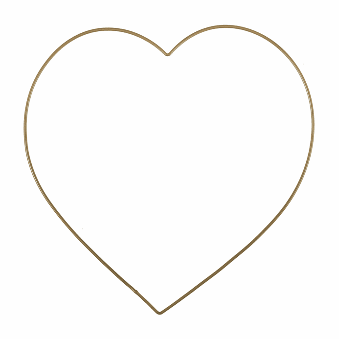 20cm Metal Heart Macramé Frame - Gold