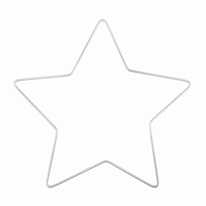 20cm Metal Star Macramé Frame - White - 5 Point Star