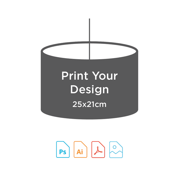 25cm Diameter x 21cm High - Digital Textile Print for Drum Lampshade