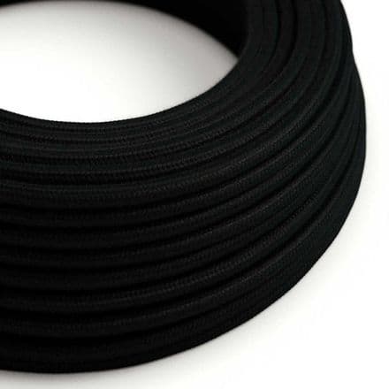 3 Core Electric Cable covered with Cotton Fabric-  Black