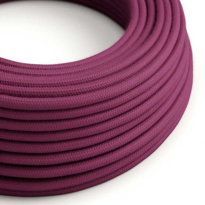 3 Core Electric Cable covered with Cotton Fabric-  Burgundy