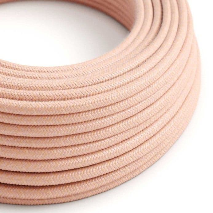 3 Core Electric Cable covered with Cotton Fabric-  Salmon