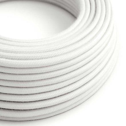 3 Core Electric Cable covered with Cotton Fabric-  White