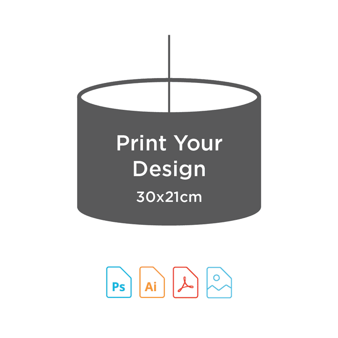 30cm Diameter x 21cm High - Digital Textile Print for Drum Lampshade