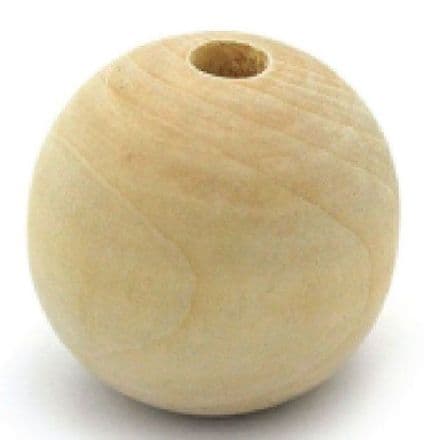 35mm Wooden Balls - Half Drilled -  Beechwood   - (36144)