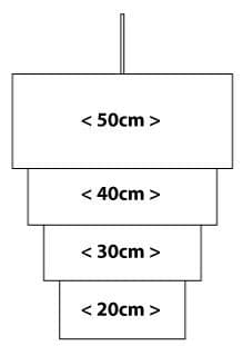 4 Tier Lampshade Frame System  50cm / 40cm /30cm / 20cm