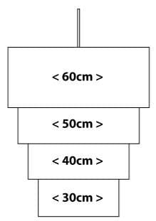 4 Tier Lampshade Frame System  60cm /50cm / 40cm /30cm