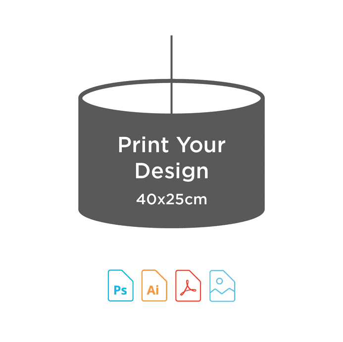40cm Diameter x 25cm High - Digital Textile Print for Drum Lampshade