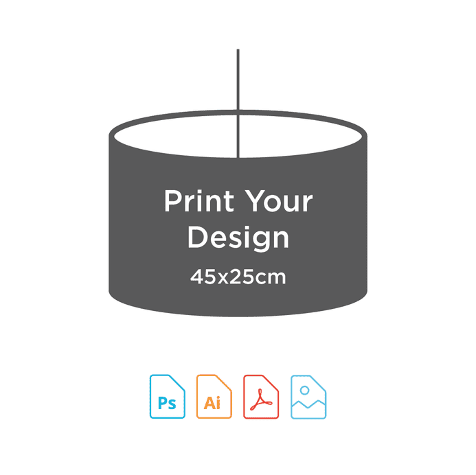 45cm Diameter x 25cm High - Digital Textile Print for Drum Lampshade