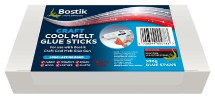 Bostik Craft Cool Melt Glue Sticks   500g - (27 Sticks) 30813562