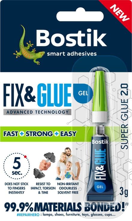 Bostik Fix and Glue Gel 3g 30614763