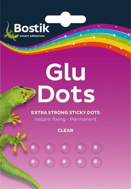 Bostik Glue Dots Extra Strong Permanent Transparent Pack of 64 - 30803719