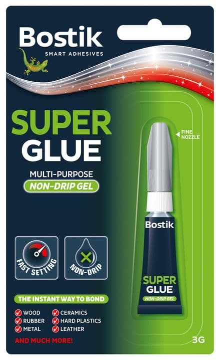 Bostik Super Glue Non-Drip Gel Tube 3g 30813350