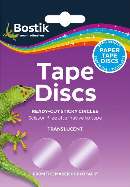 Bostik Tape Discs Ready-Cut Sticky Circles Transparent Pack of 120 30803764