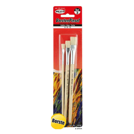 Bristle Stencil Paint Brushes x 3 (Item No: 14232)