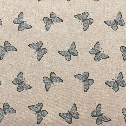Chatham Printed Linen - 140cm (Butterflies Blue)