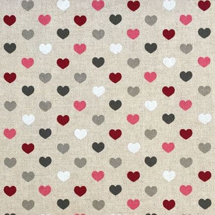 Chatham Printed Linen - 140cm (Hearts Berry)