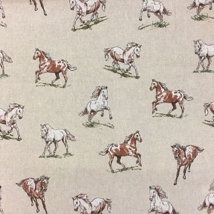 Chatham Printed Linen - 140cm (Linen Horses)