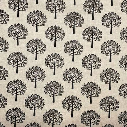 Chatham Printed Linen - 140cm (Mulberry Trees Black)