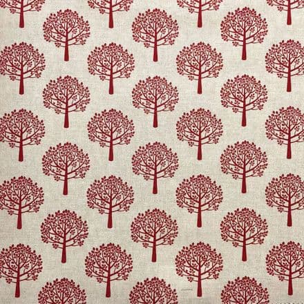 Chatham Printed Linen - 140cm (Mulberry Trees Red)