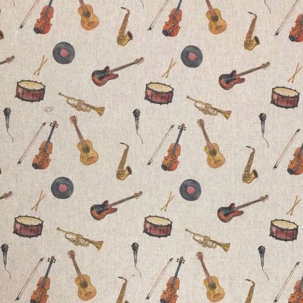 Chatham Printed Linen - 140cm (Musical Instruments)