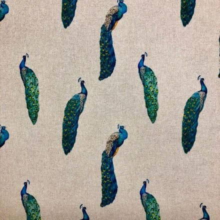 Chatham Printed Linen - 140cm (Peacocks)