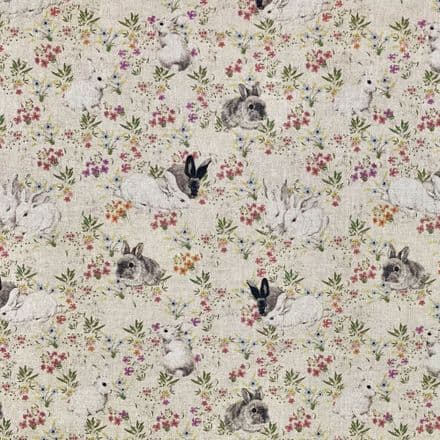 Chatham Printed Linen - 140cm (Rabbits and Hares)