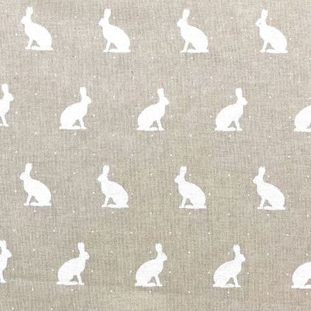 Chatham Printed Linen - 140cm (Rabbits White)