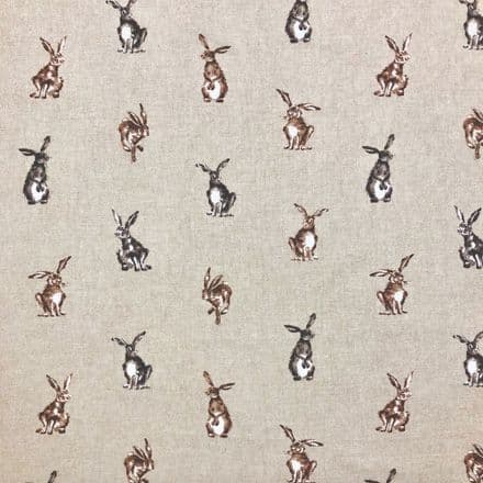 Chatham Printed Linen - 140cm (Shabby Hares)