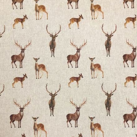 Chatham Printed Linen - 140cm (Stags and Deers)