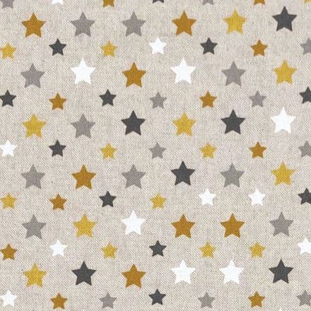 Chatham Printed Linen - 140cm (Stars Ochre)